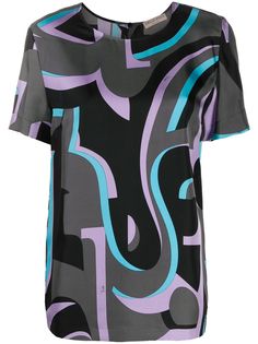 Emilio Pucci блузка с короткими рукавами и абстрактным принтом