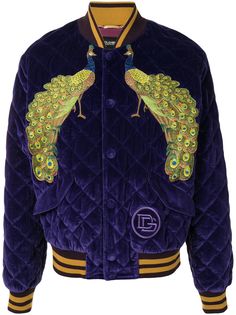 Dolce & Gabbana бархатный бомбер Peacock