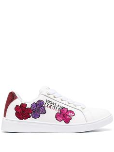 Versace Jeans Couture кеды с цветочной вышивкой