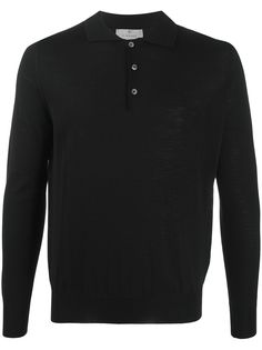 Canali трикотажная рубашка поло с длинными рукавами