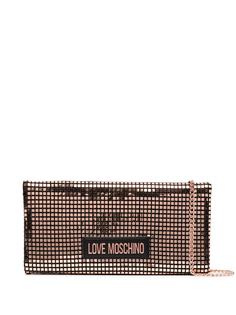 Love Moschino клатч с откидным клапаном и эффектом металлик