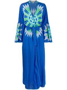 Emilio Pucci платье-кафтан с вышивкой