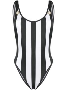Balmain слитный купальник в полоску