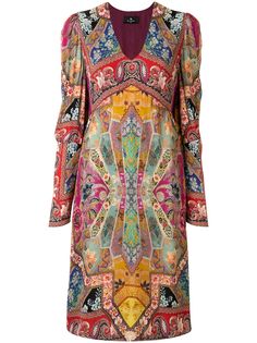 Etro платье миди с принтом в технике пэчворк
