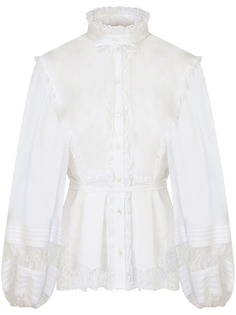 Dolce & Gabbana блузка с цветочным кружевом и завязками