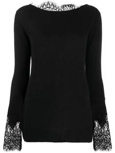 Ermanno Scervino кашемировый джемпер с кружевными манжетами