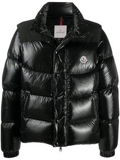 Moncler пуховик с нашивкой-логотипом