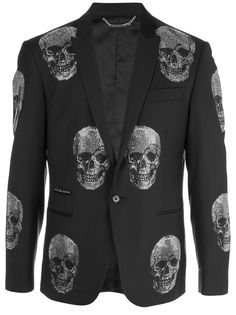 Philipp Plein блейзер с декором Skull