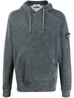 Stone Island худи с кулиской и выцветшим эффектом
