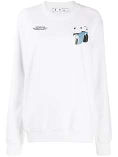 Off-White топ с графичным принтом и длинными рукавами