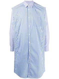 Comme Des Garçons Shirt полосатая рубашка с удлиненным передом