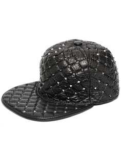 Valentino стеганая кепка Rockstud с кристалалми