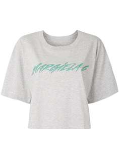 MM6 Maison Margiela укороченная футболка с логотипом