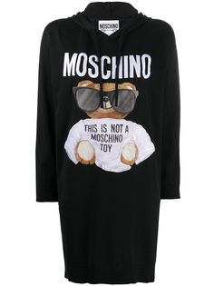 Moschino платье-худи оверсайз с вышивкой
