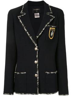 Chanel Pre-Owned однобортный блейзер 2005-го года с нашивкой