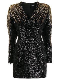 Balmain коктейльное платье с пайетками и бисером