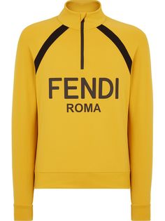 Fendi толстовка с воротником на молнии и логотипом