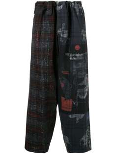 Yohji Yamamoto широкие брюки с принтом
