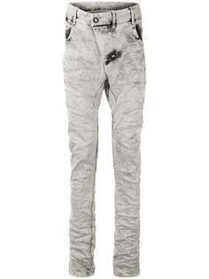 Boris Bidjan Saberi брюки скинни с эффектом потертости