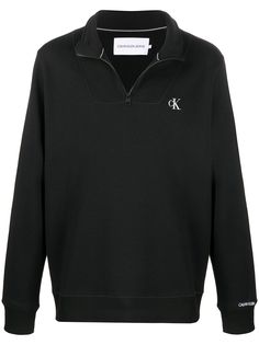 Calvin Klein Jeans толстовка с воротником на молнии и вышитым логотипом