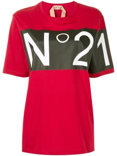 Nº21 футболка с контрастным логотипом