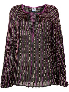 M Missoni блузка с эффектом металлик и вышивкой
