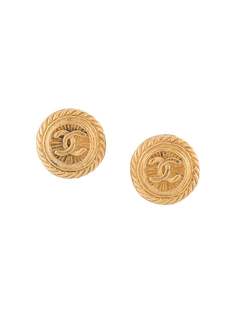 Chanel Pre-Owned серьги-клипсы с логотипом CC