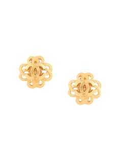 Chanel Pre-Owned серьги с логотипом CC