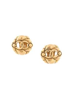 Chanel Pre-Owned серьги с логотипом CC