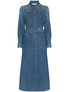 Chloé джинсовое платье миди с поясом