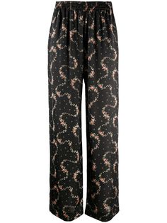 Paco Rabanne брюки с цветочным принтом и эластичным поясом