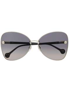 Salvatore Ferragamo массивные солнцезащитные очки с градиентными линзами