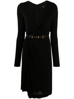 Gucci платье с драпировкой и поясом