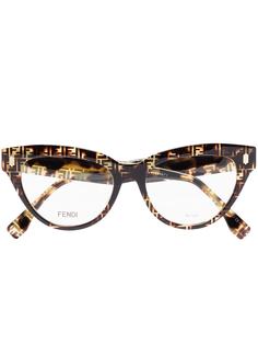 Fendi Eyewear очки в оправе кошачий глаз с логотипом FF