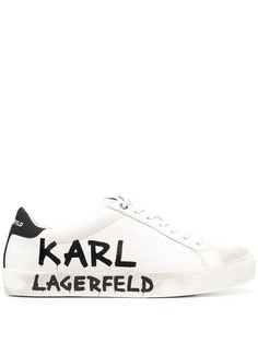 Karl Lagerfeld кроссовки Skool Brush со вставками и логотипом