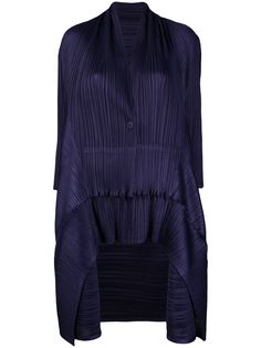 Pleats Please Issey Miyake плиссированное пальто с драпировкой