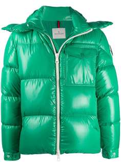 Moncler глянцевый пуховик