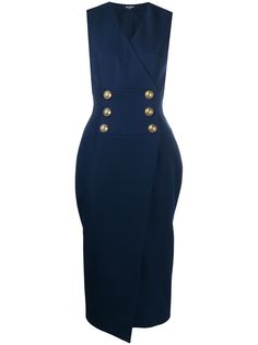 Balmain платье миди с пуговицами