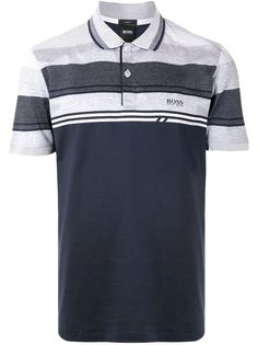 BOSS полосатая рубашка поло с короткими рукавами