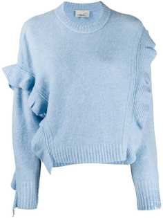 3.1 Phillip Lim LS LOFTY CROPPED RUFFLE PULLOVER
