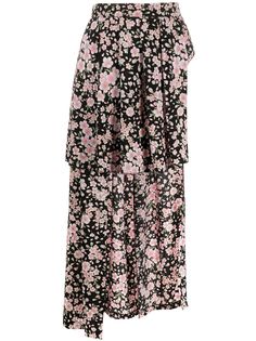 Natasha Zinko юбка асимметричного кроя с цветочным принтом
