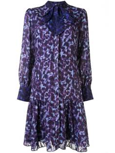 Marchesa Notte платье на пуговицах с леопардовым принтом