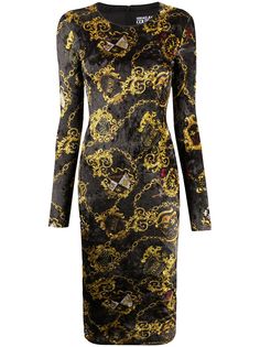Versace Jeans Couture платье с длинными рукавами и принтом