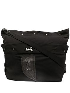 Yohji Yamamoto сумка-мессенджер с нашивкой-логотипом