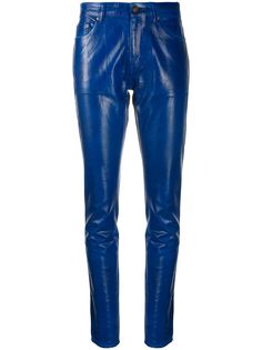 Saint Laurent лакированные брюки скинни