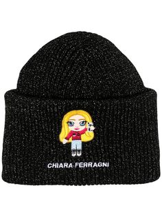 Chiara Ferragni шапка бини с вышитым логотипом