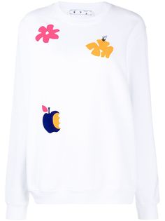 Off-White толстовка Flowers с круглым вырезом