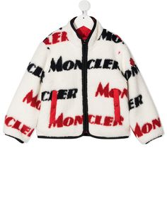 Moncler Kids куртка из шерпы с логотипом