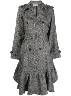 RedValentino двубортное пальто с узором в елочку
