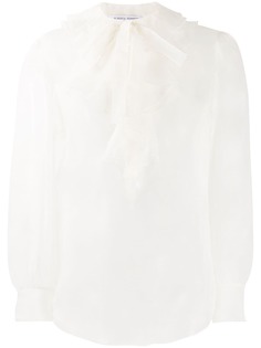 Alberta Ferretti прозрачная блузка с оборками